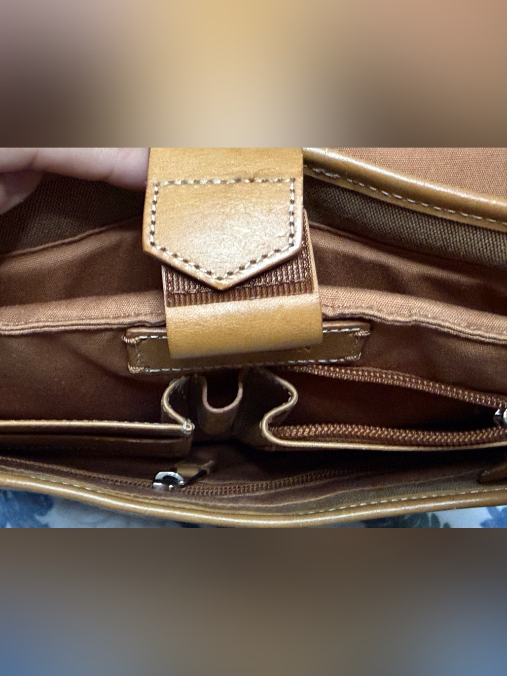 Cole Haan Tan Canvas Backpack with Leather Trim - Picture 3 of 6
